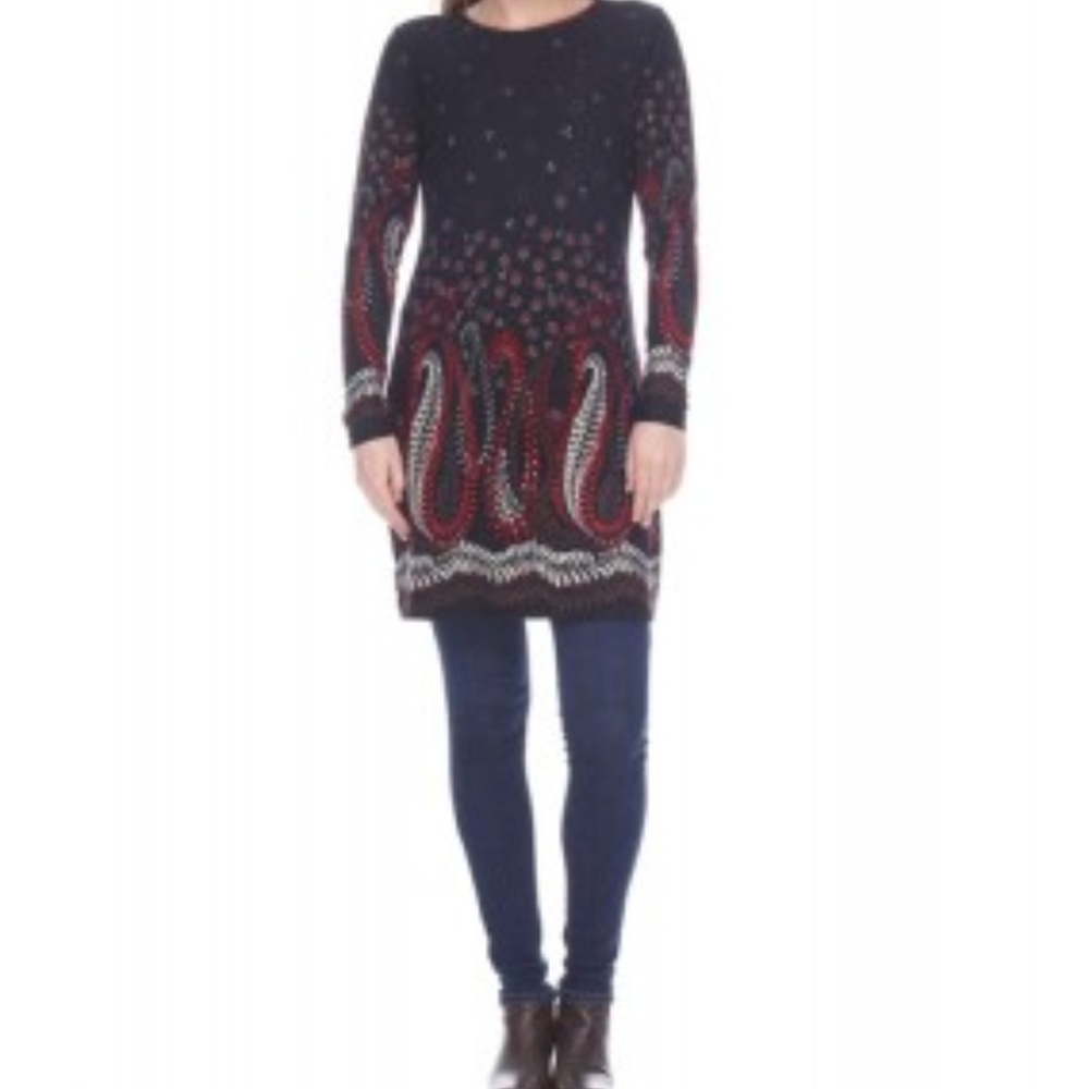 Red Black and White Womens Dress | Long Sleeve